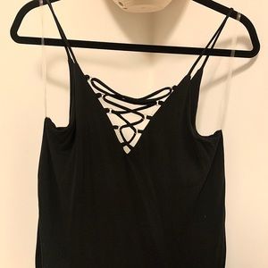 Spaghetti Strap Tank w/ Criss Cross Strap Detail